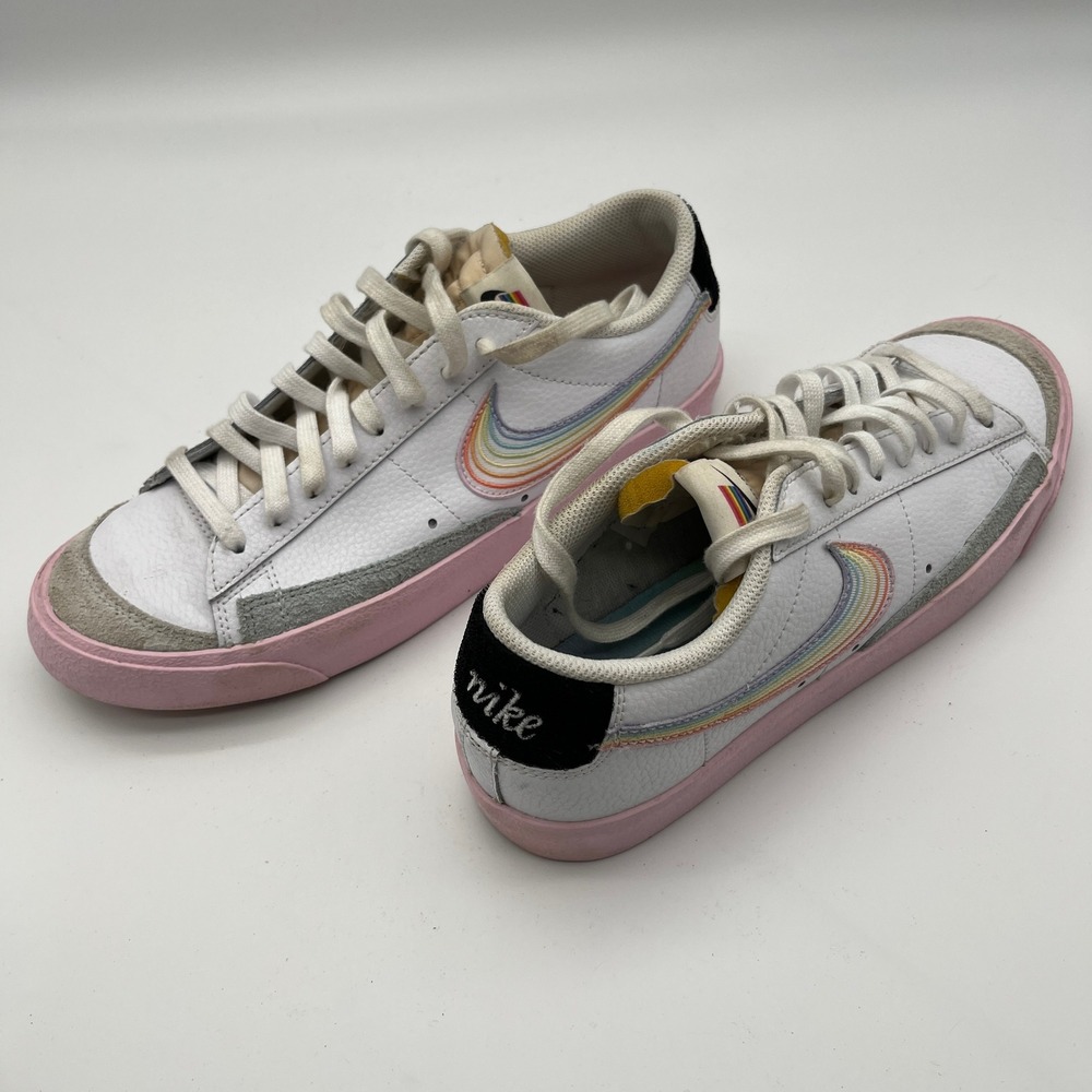 Nike Blazer‎ Low 77 Be True White Rainbow Pink DD6840-100 Womens Sneakers